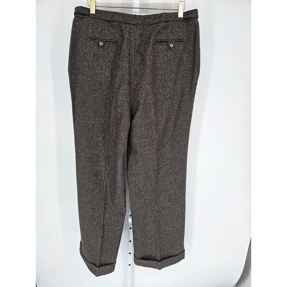 David N Women's Brown Wool Blend Straight Leg Classic Trousers Size 14 - Picture 4 of 6